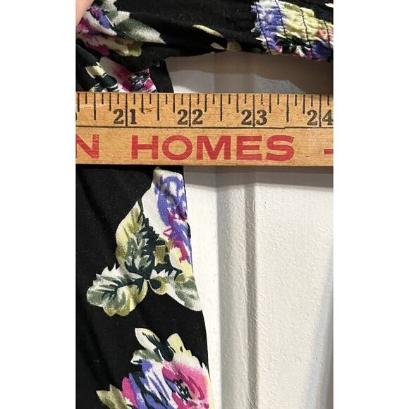 Umgee Black W Floral Long Sleeve Blouse Shirt Top (Poss Dress?) Boho Size Small - Picture 8 of 10